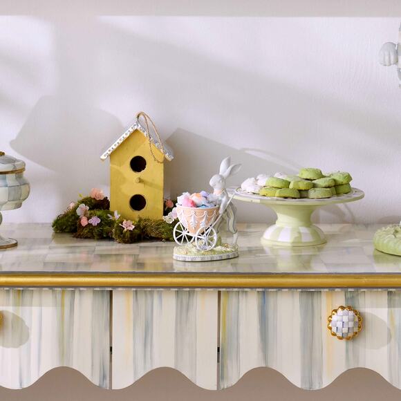 Mackenzie-Childs Cameo Bunny with Cart NEW - Picture 3 of 4